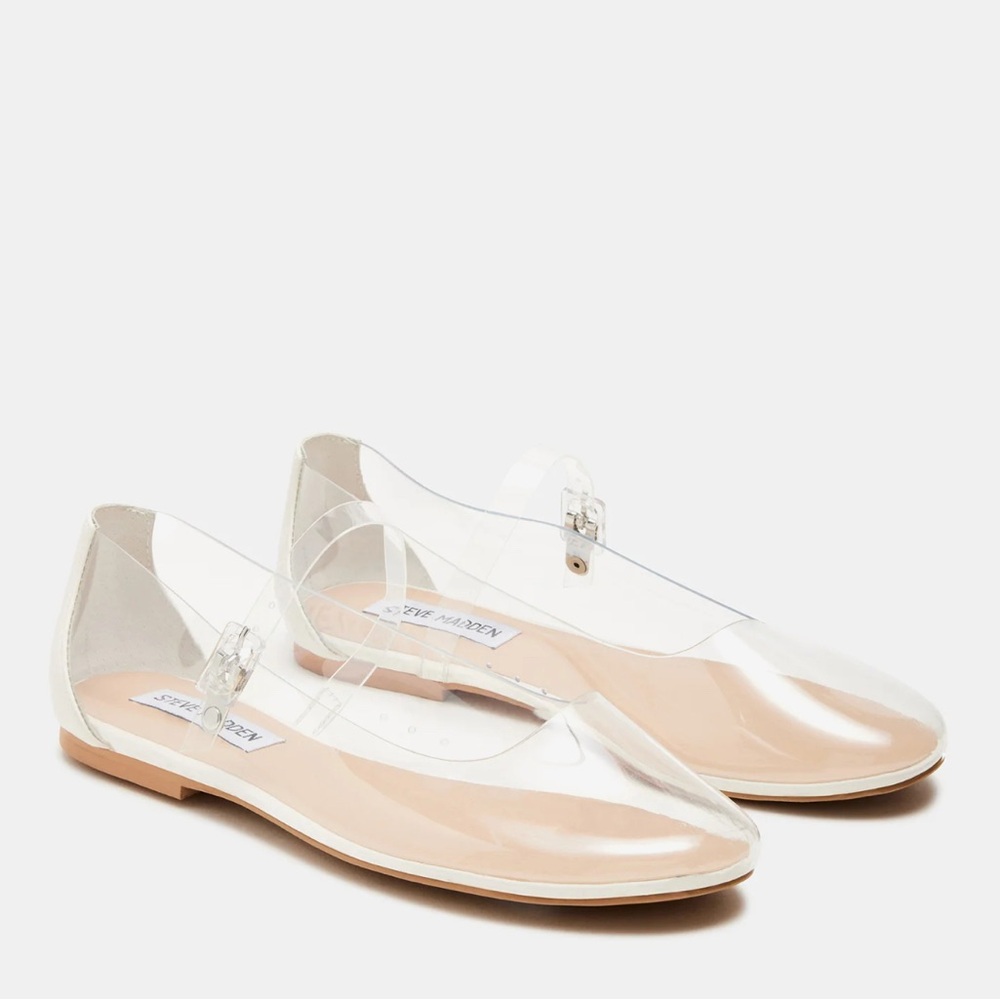 Steve Madden Women's Transparent and Beige Flats
